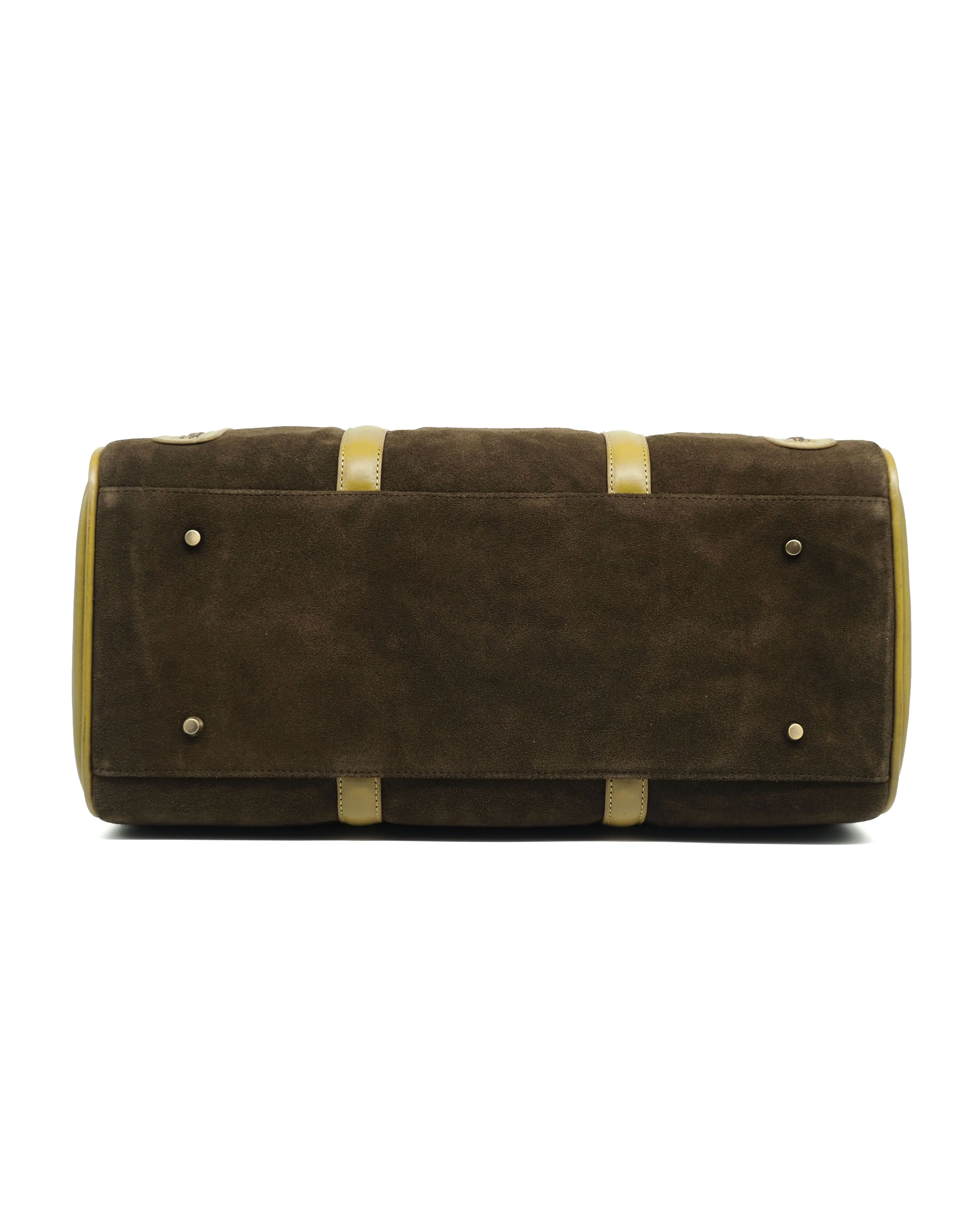 Suede Double-Zip Duffel (Moss Green)