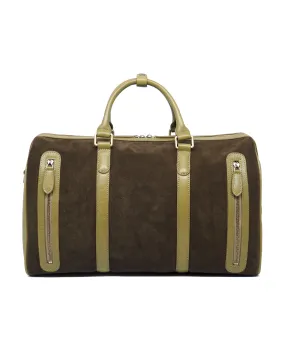 Suede Double-Zip Duffel (Moss Green)