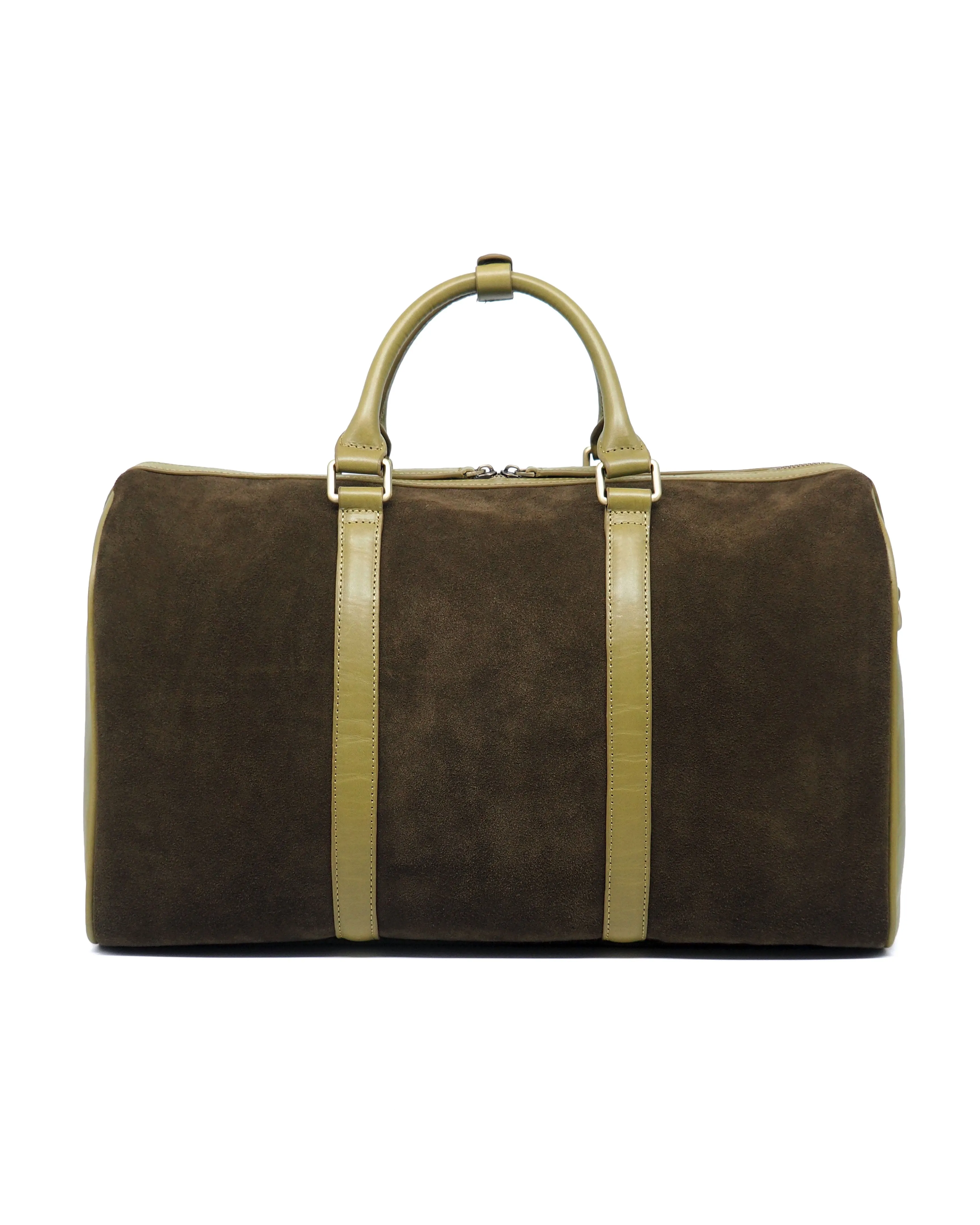 Suede Double-Zip Duffel (Moss Green)