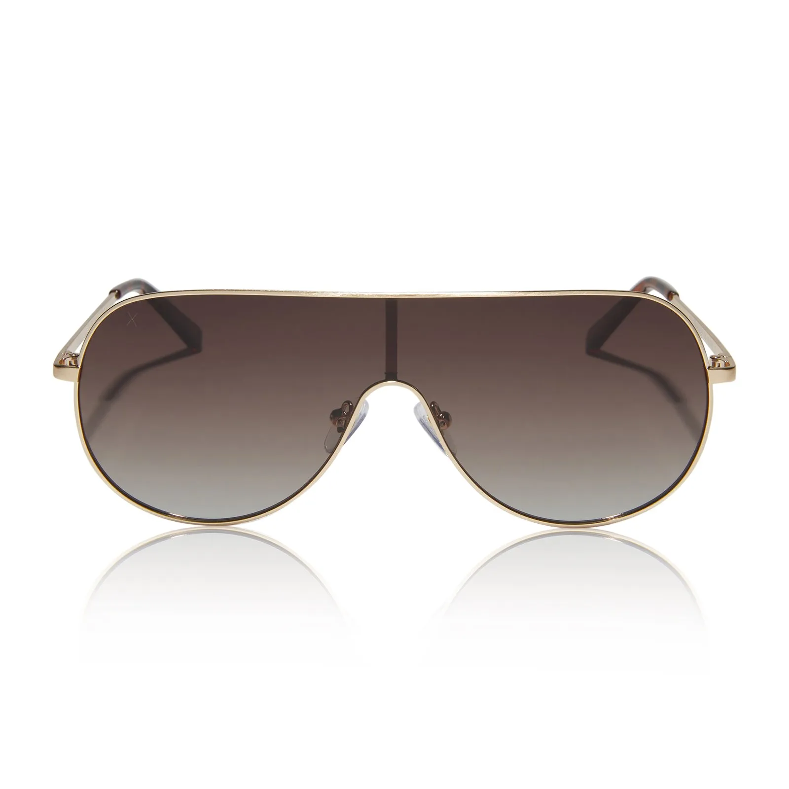 tarzana - brushed gold   brown gradient polarized sunglasses