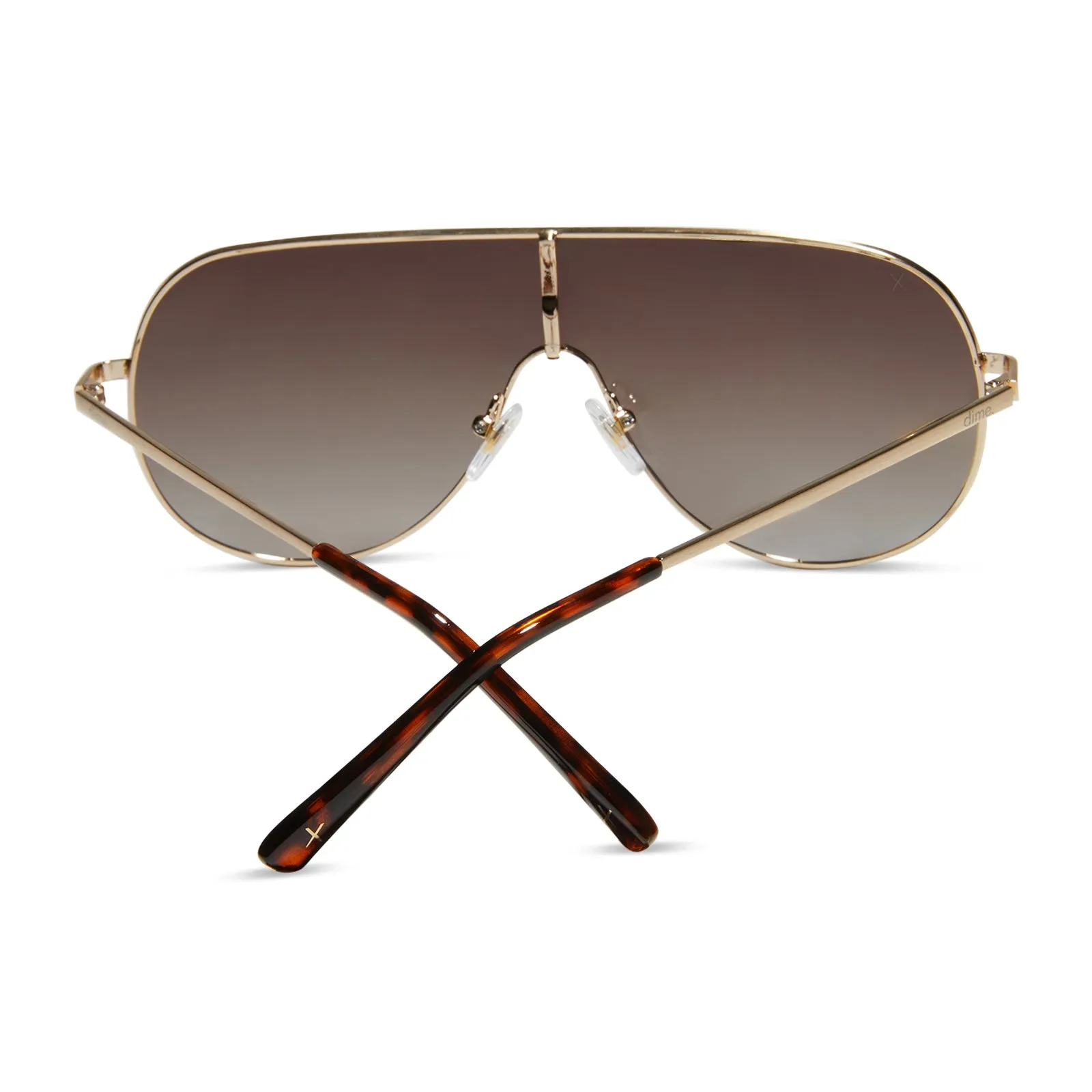 tarzana - brushed gold   brown gradient polarized sunglasses