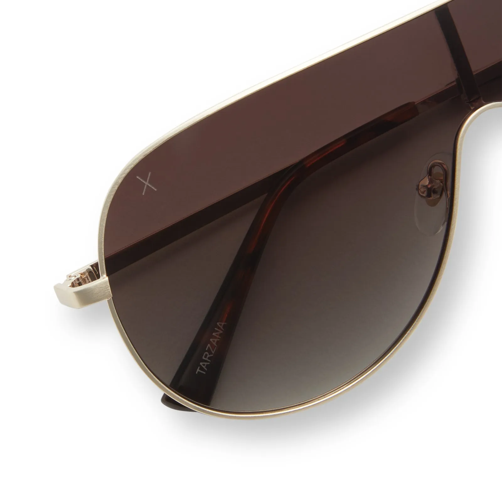 tarzana - brushed gold   brown gradient polarized sunglasses