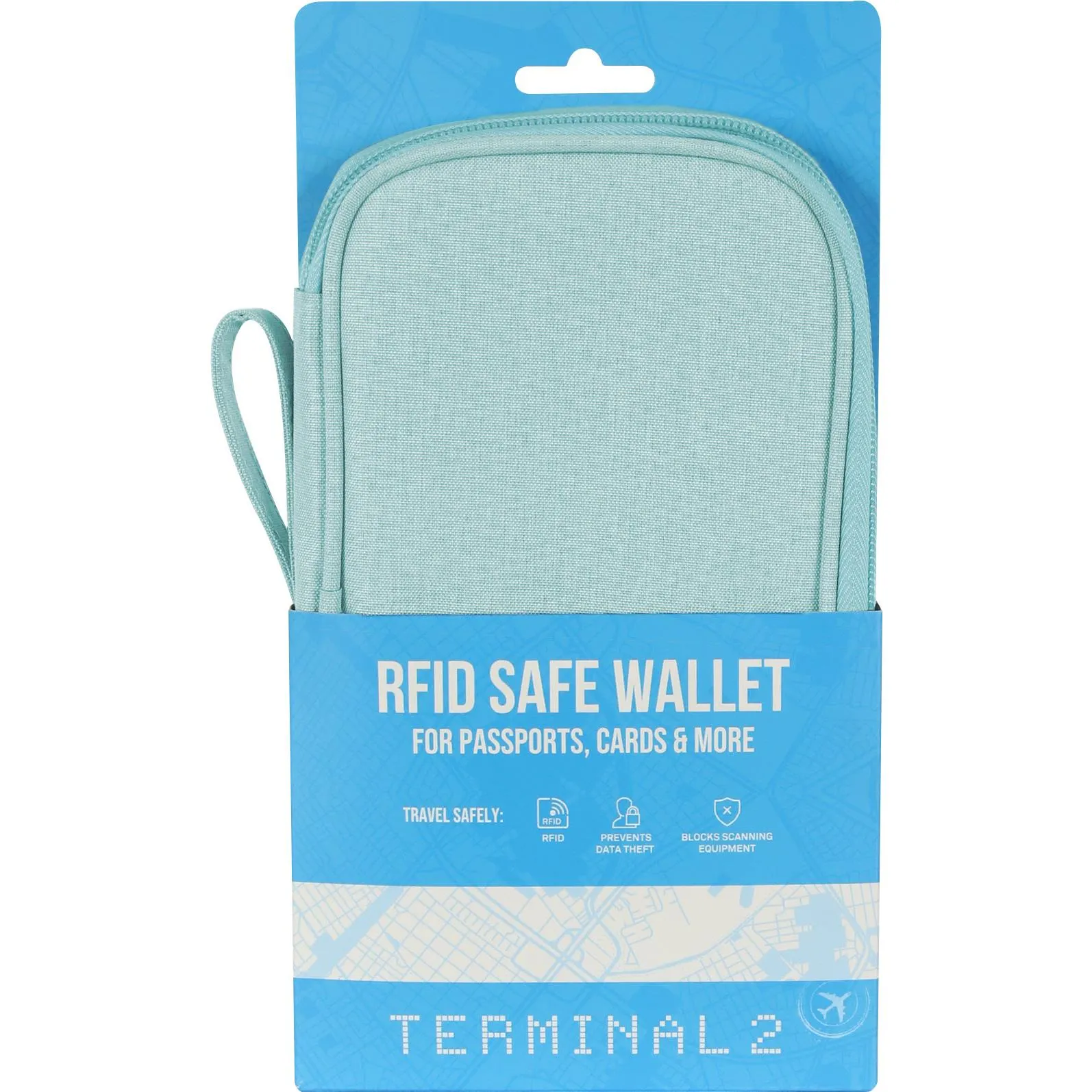 Terminal 2 Family RFID Passport Wallet (Blue)