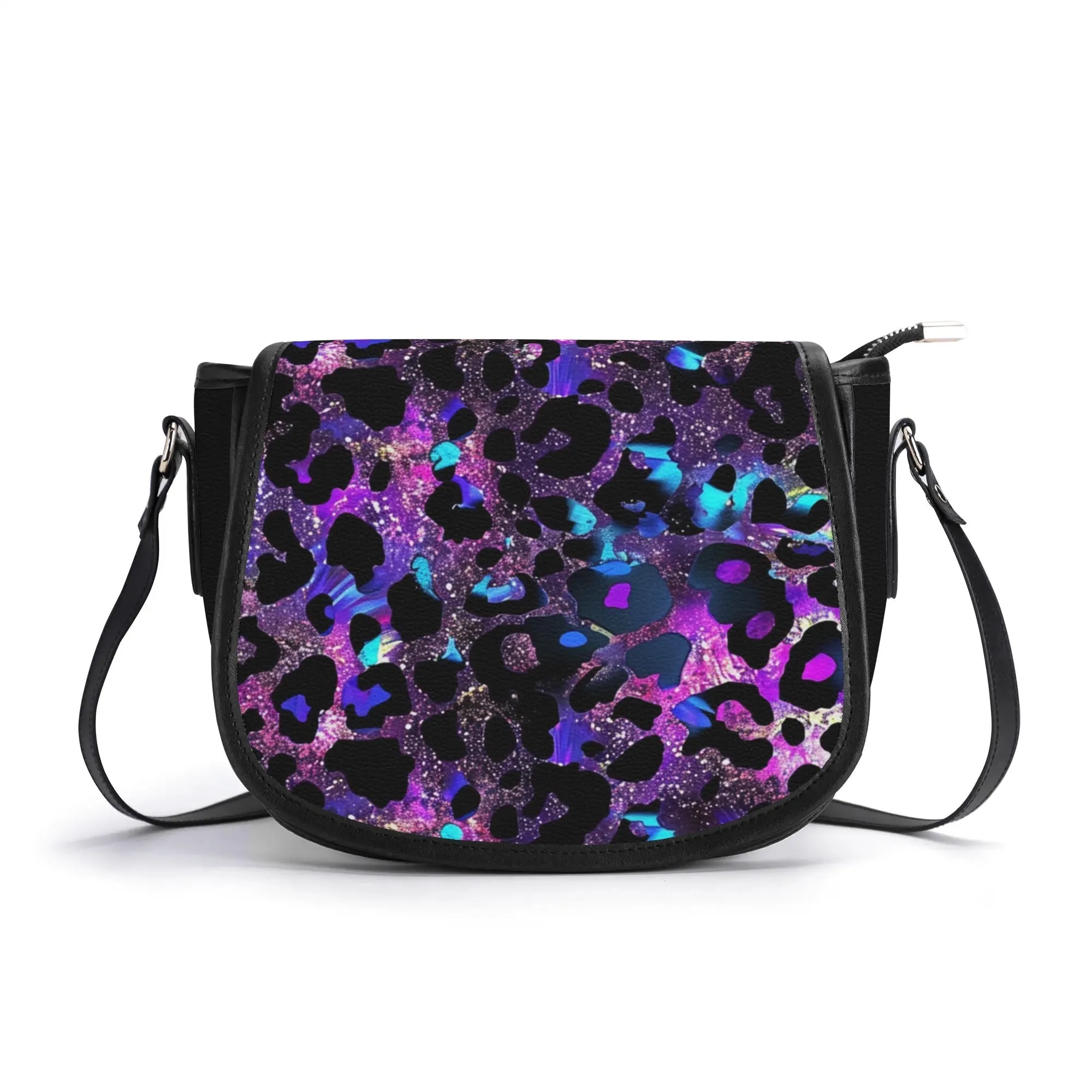 The Pock-It Saddle Handbag - Futuristic Leopard