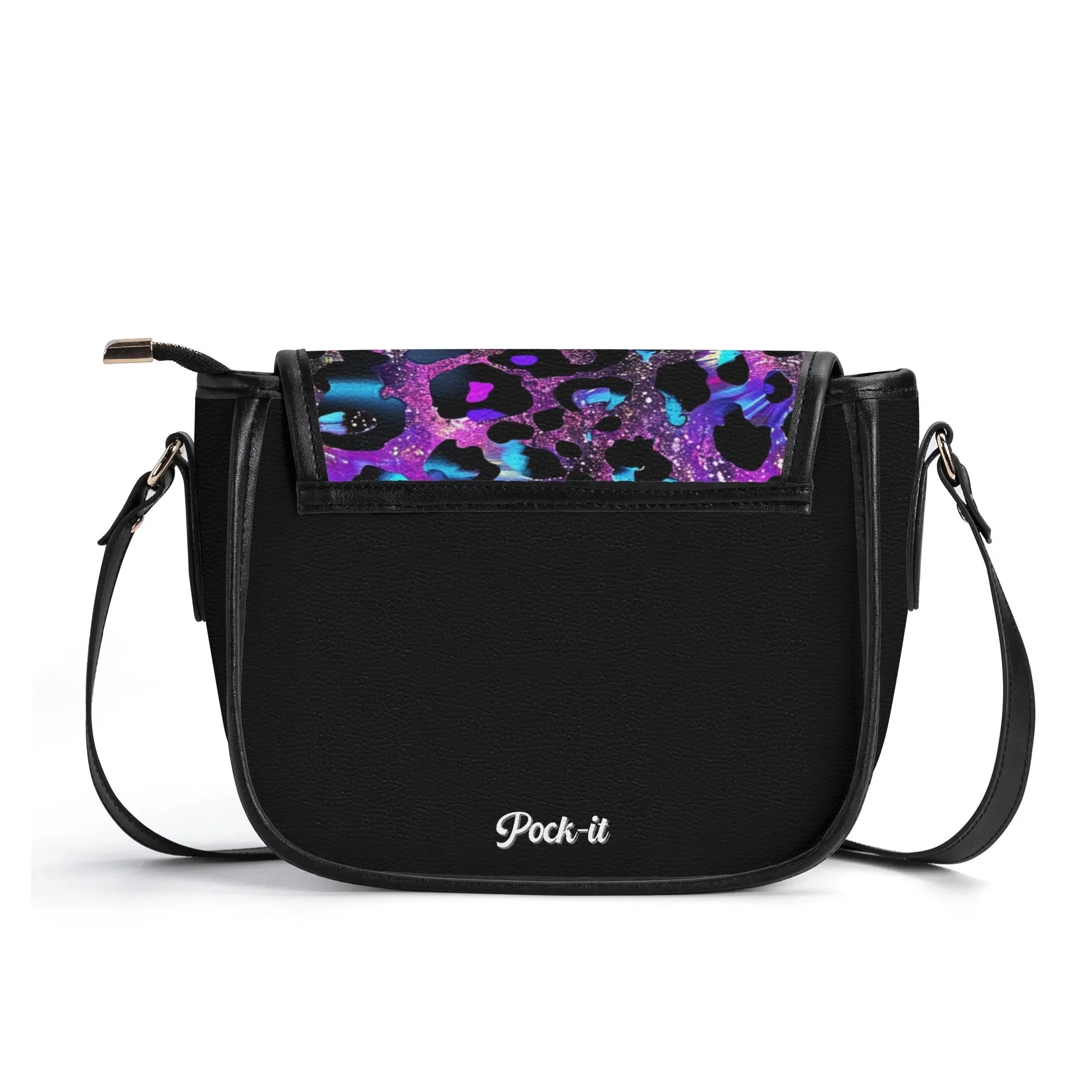 The Pock-It Saddle Handbag - Futuristic Leopard