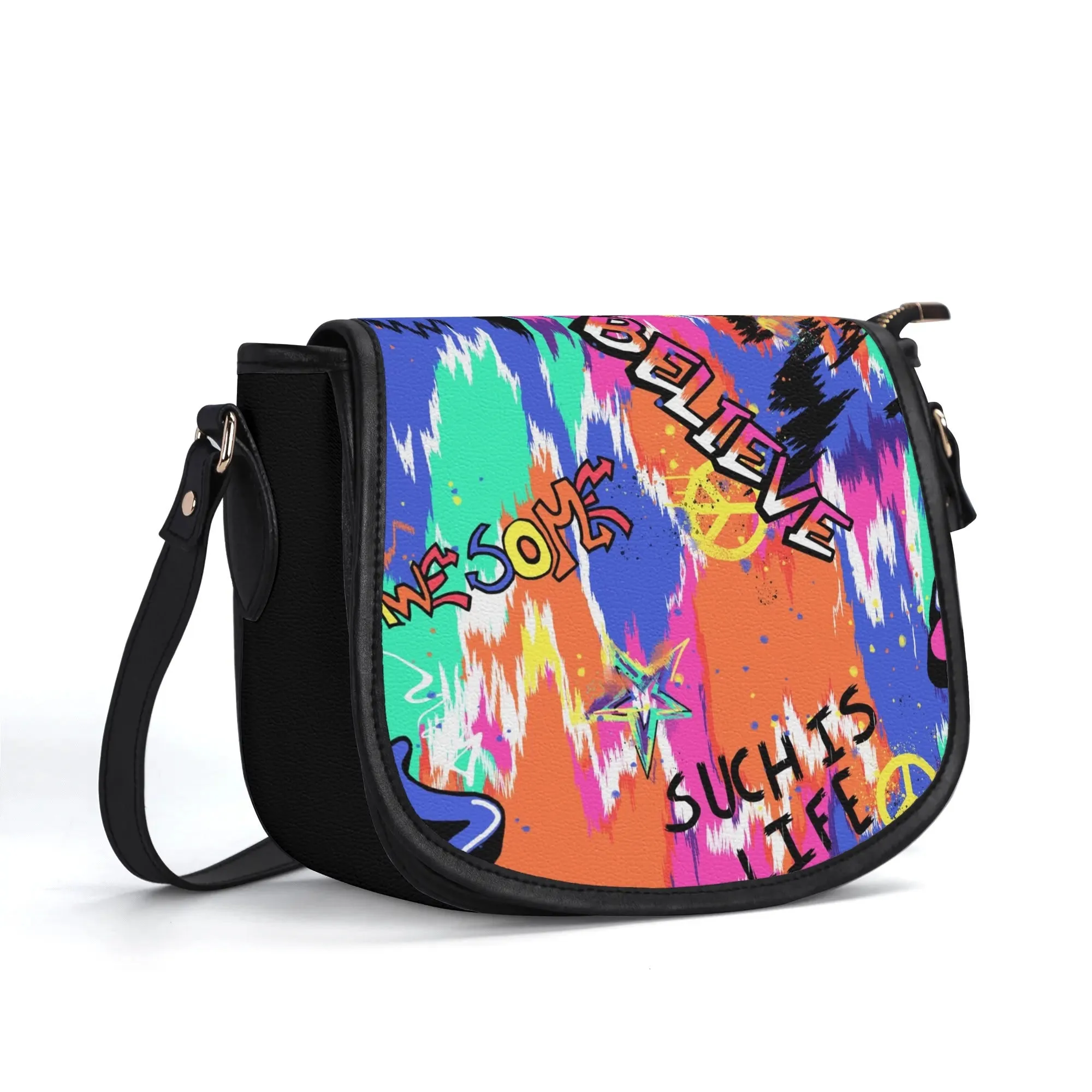 The Pock-It Saddle Handbag - Urban Graffiti