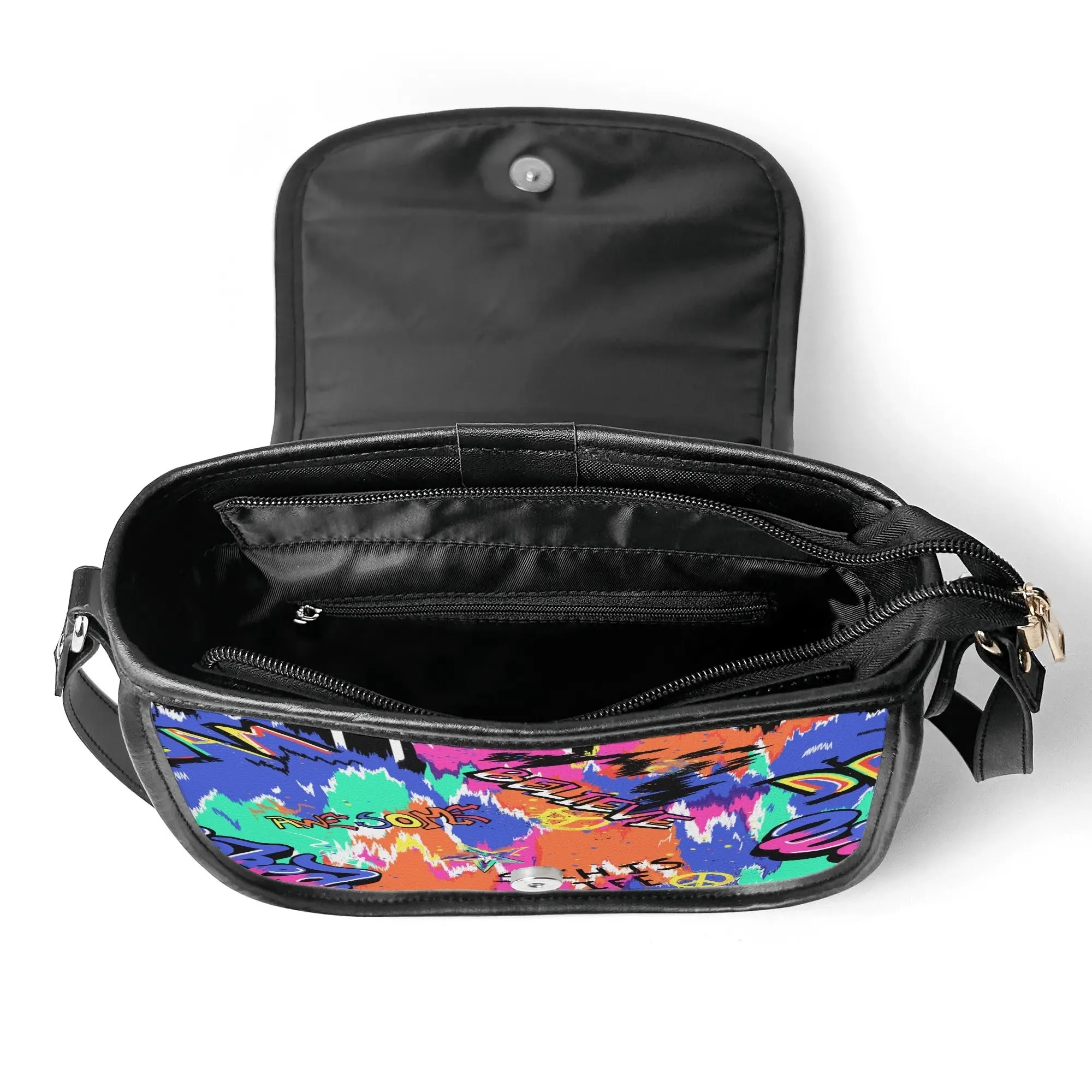 The Pock-It Saddle Handbag - Urban Graffiti