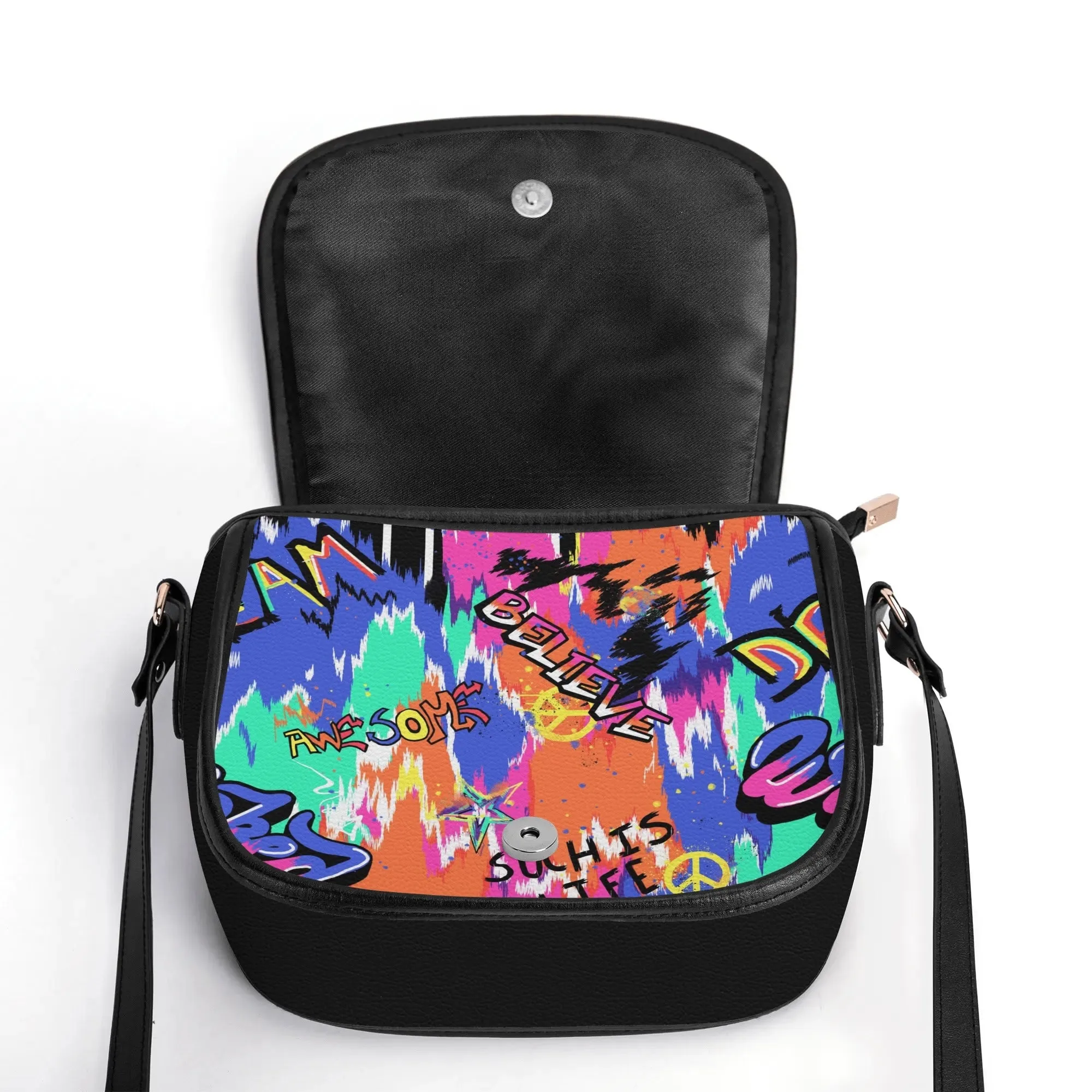 The Pock-It Saddle Handbag - Urban Graffiti