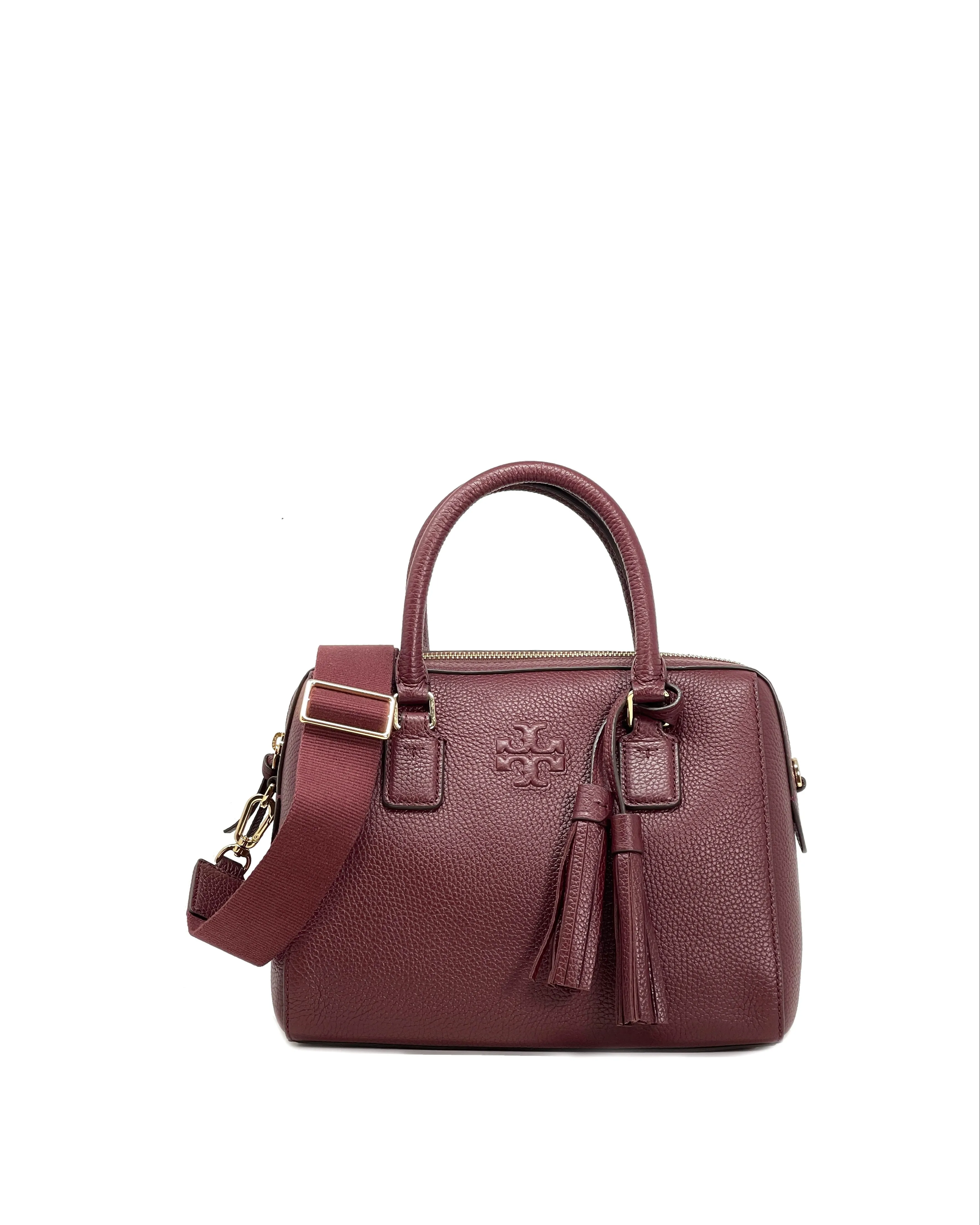 Tory Burch Claret Thea Web Small Satchel