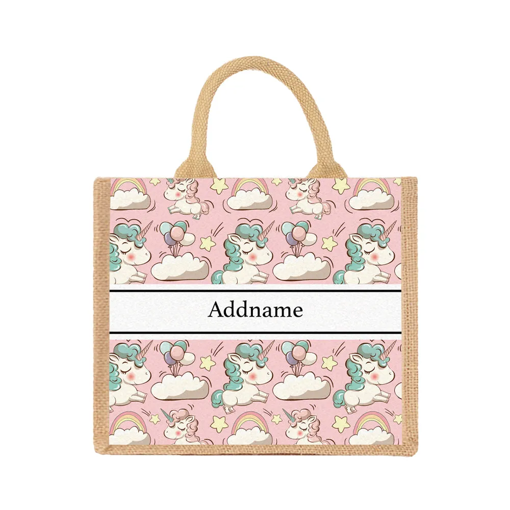 Unicorn Jute Tote Bag