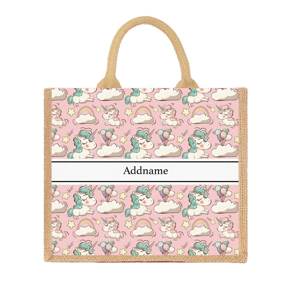 Unicorn Jute Tote Bag