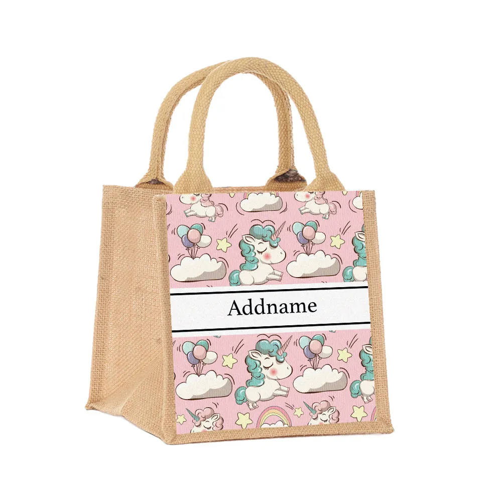 Unicorn Jute Tote Bag