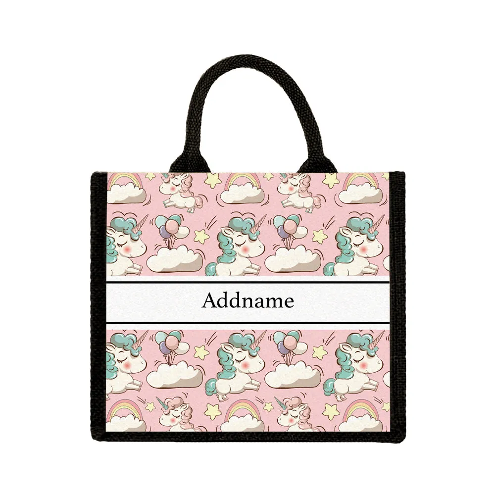 Unicorn Jute Tote Bag