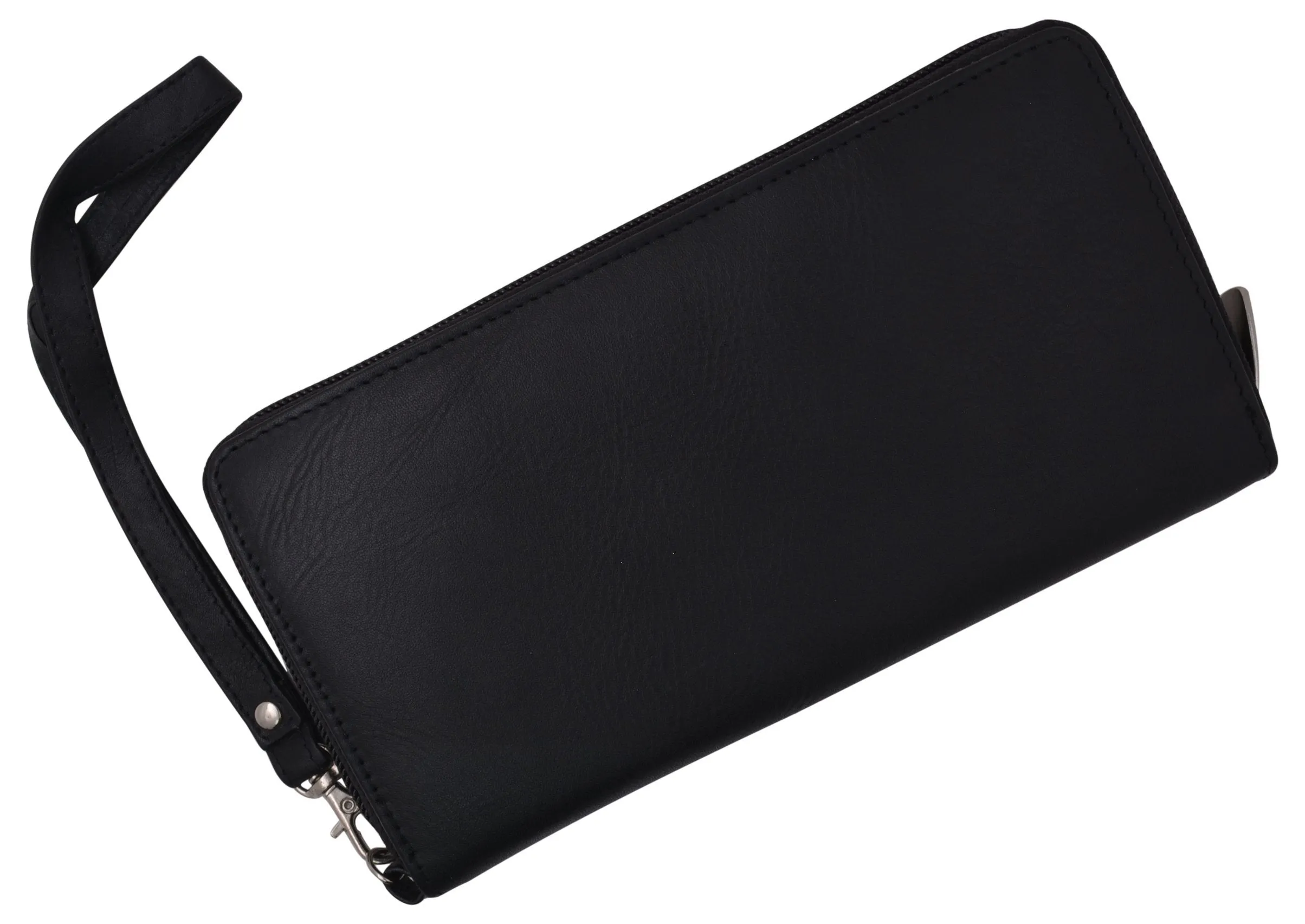 Women RFID Bifold Ladies Cluth Wristlet Wrist Strap Long Purse Leather Wallet RFID7575GT