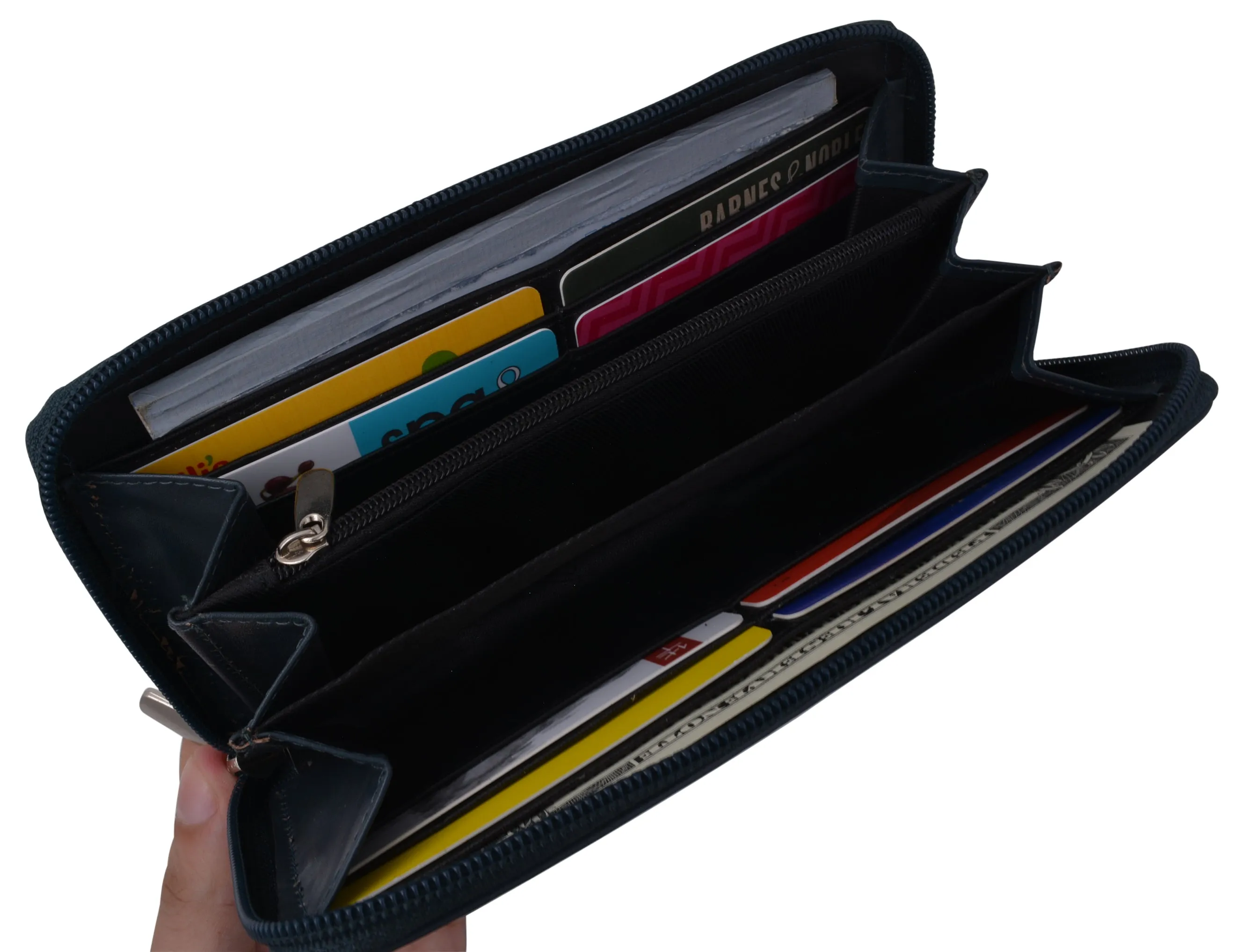 Women's Zip Around Wallet and Phone Clutch - Leather RFID Blocking with Card Holder Organizer