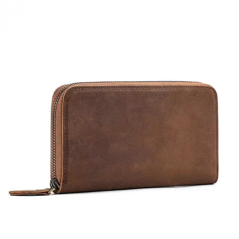 Zip Around Long Leather RFID Wallet