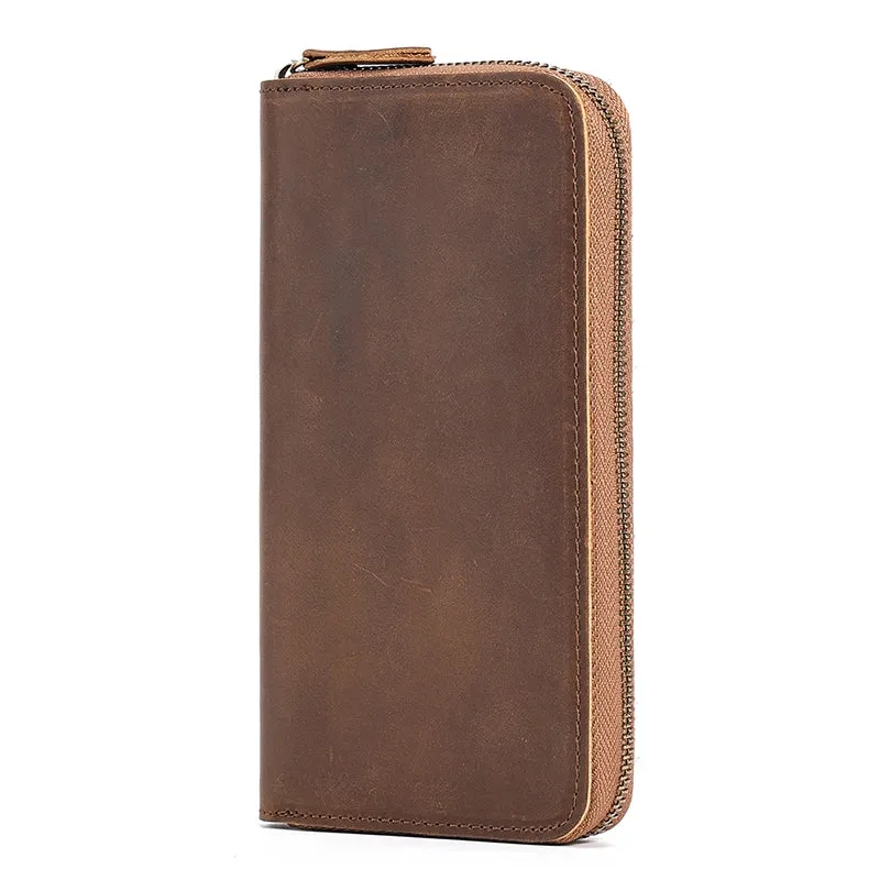 Zip Around Long Leather RFID Wallet